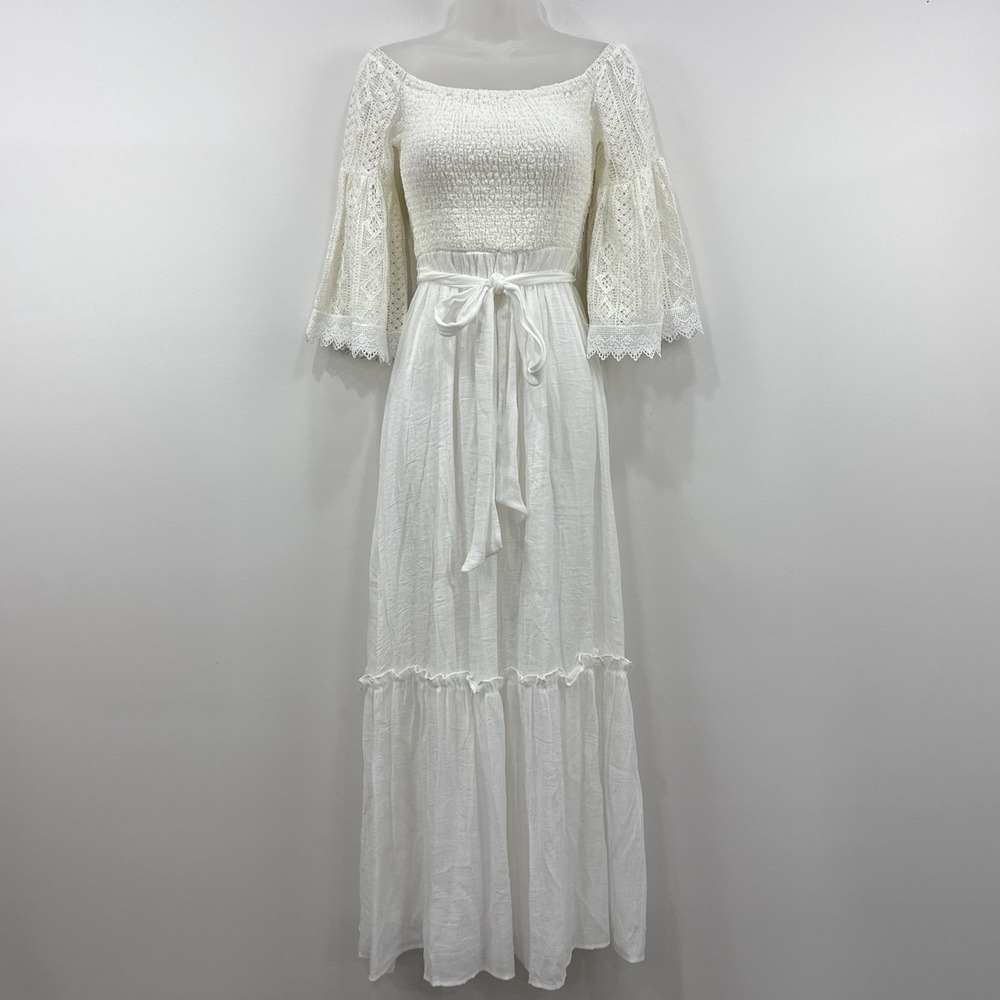 VICI Renaissance Maxi Dress S Crochet Prairie Boho Edwardian Fairy Cottagecore